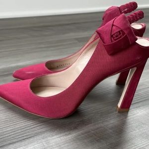 Stuart Weitzman Rossana Grosgrain Slingback Pump Size 5.5 Pink Heels Shoes